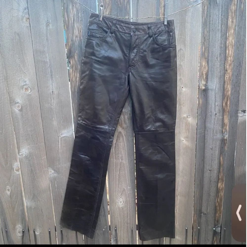 Vintage earl dark brown Leather Pants